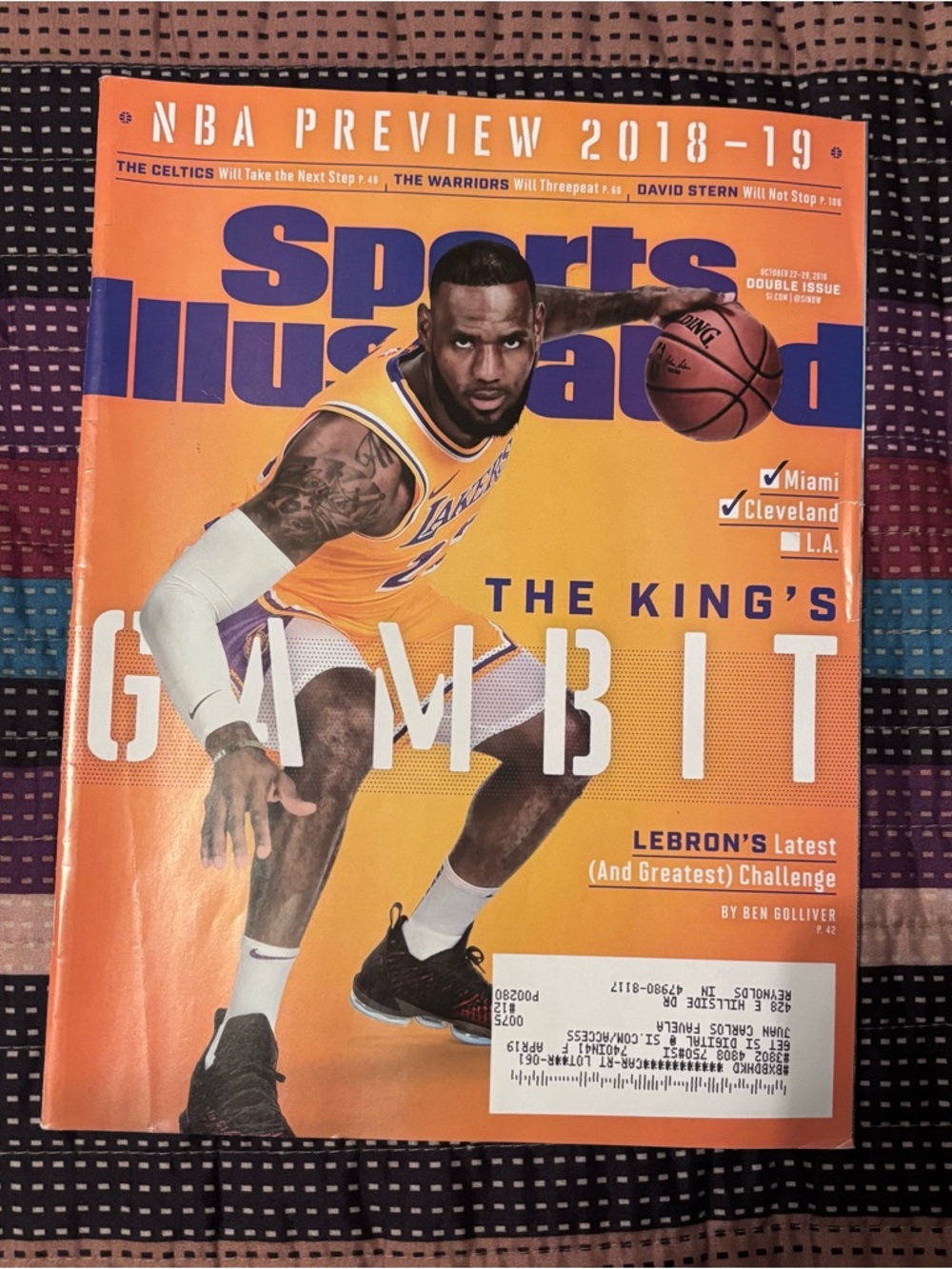 Sports Illustrated Magazine — Orange Cover with Purple & Yellow